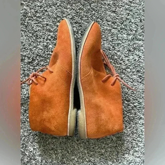 Clarks Ankle Boots, Suede Lace Up, Rust Orange, Booties, Womens Sz 8.5 - Picture 1 of 7